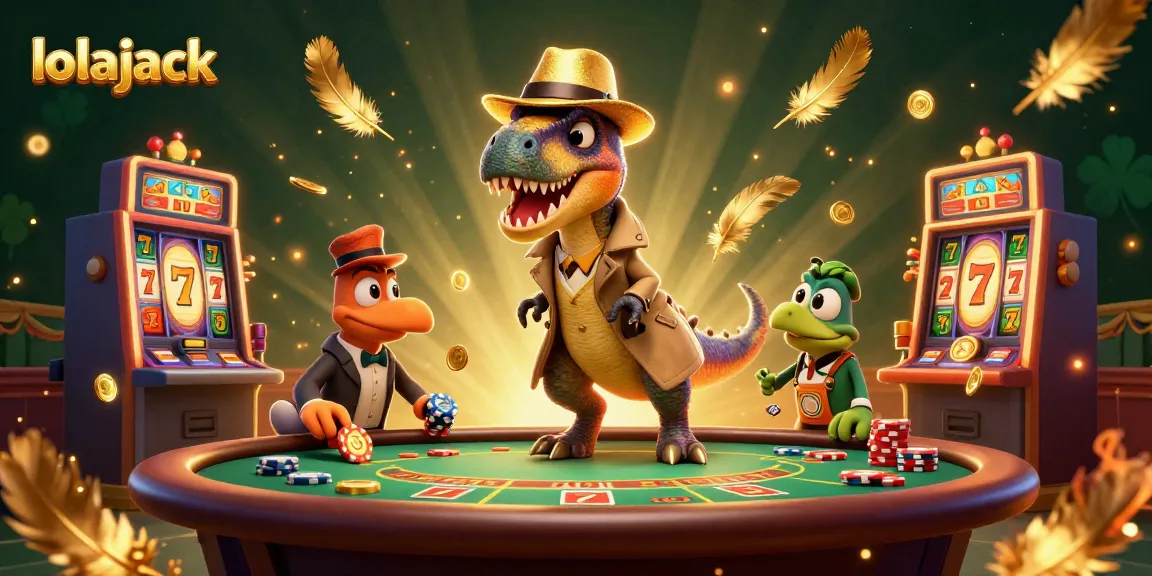 Experience thrilling gameplay with lolajack at a blackjack table featuring vibrant characters and casino elements.