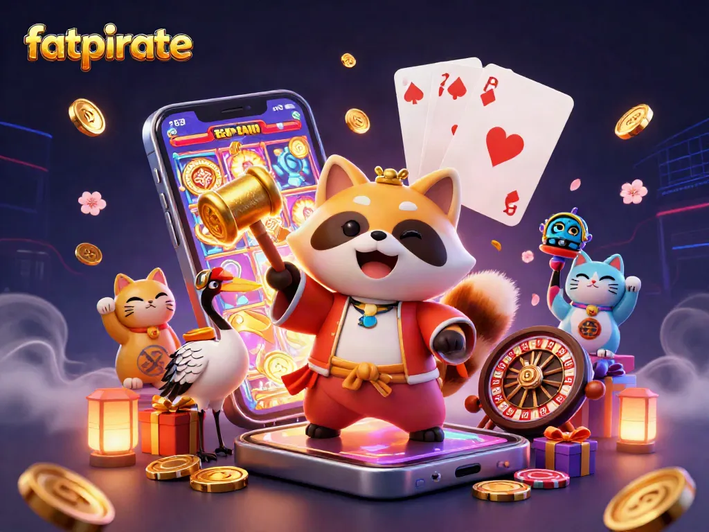 Players win big with FatPirate casino, experiencing the thrill of colorful slot games and festive fortune cats.